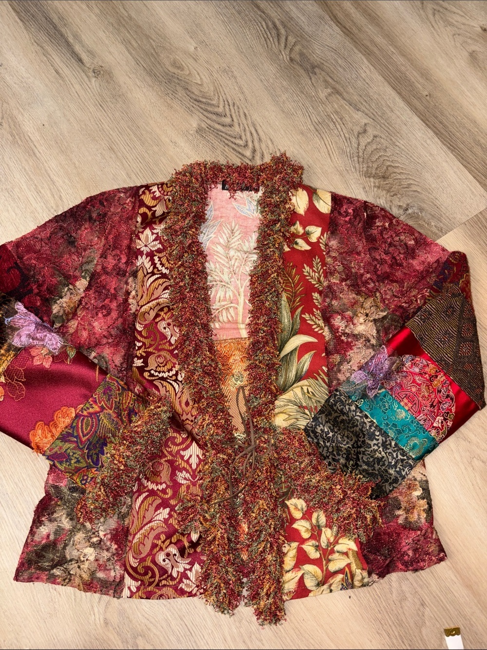 Lee Andersen Vintage Art to Wear Patchwork Tapestry Jacket Size L 90s artsy